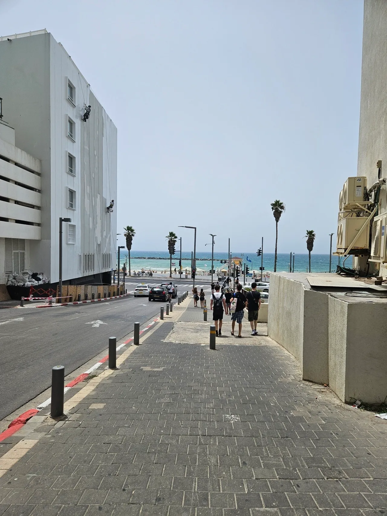 Street leading to a beach view