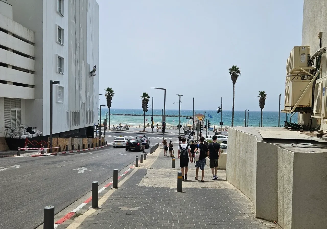 Street leading to a beach view