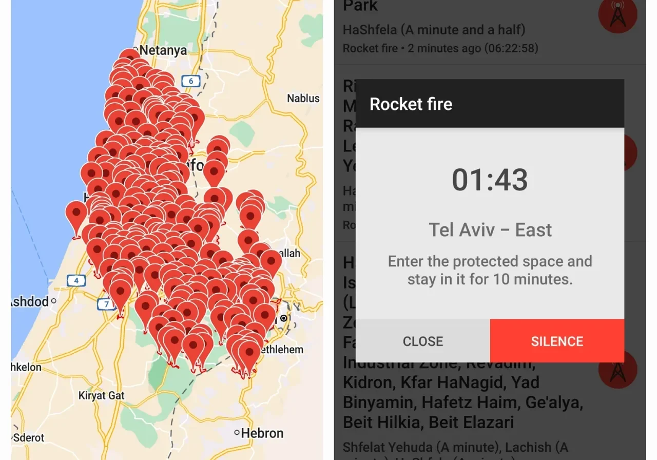 Map with multiple alert pins